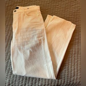 Womens Banana Republic White Denim Barrel Leg Pants- size 10